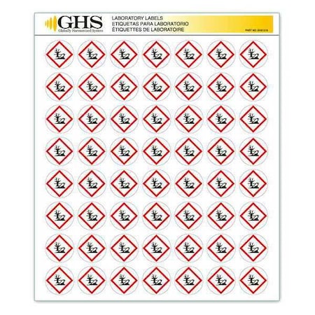 GHS Label, 1 in H, 1 in W, Paper, PK1120 MPN:GHS1216