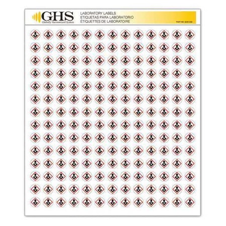 GHS Label, 1/2 in H, 1/2 in W, Paper, PK1820 MPN:GHS1230