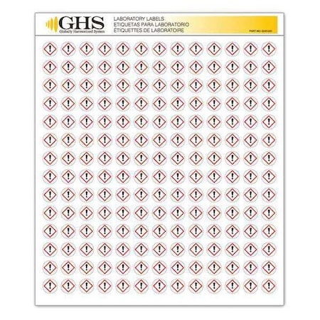 GHS Label, 1/2 in H, 1/2 in W, Paper, PK1820 MPN:GHS1231
