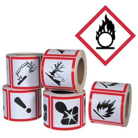GHS Label, 4 in H, 4 in W, Paper, PK500 MPN:GHS1257
