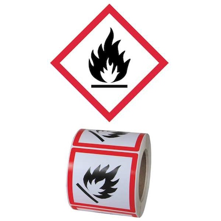 GHS Label, 4 in H, 4 in W, Paper, PK500 MPN:GHS1261