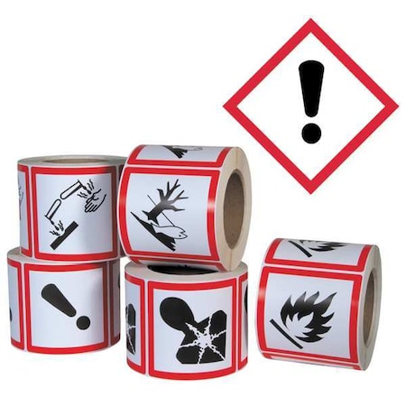 GHS Label, 4 in H, 4 in W, Paper, PK500 MPN:GHS1263