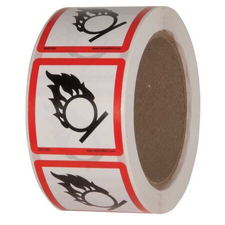 Safety Label, 2 in. W x 2 in. H, PK500, GHS1303 MPN:GHS1303