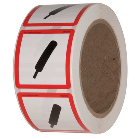 Safety Label, 2 in. W x 2 in. H, PK500, GHS1304 MPN:GHS1304