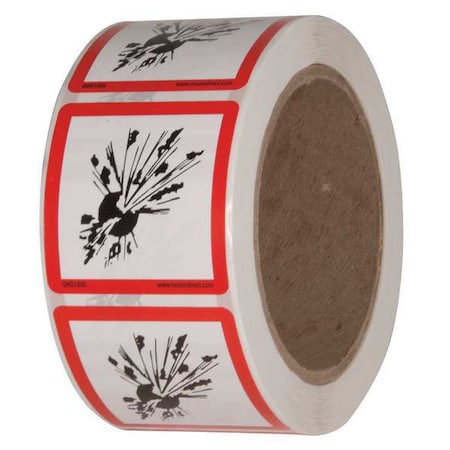 Safety Label, 2 in. W x 2 in. H, PK500, GHS1305 MPN:GHS1305