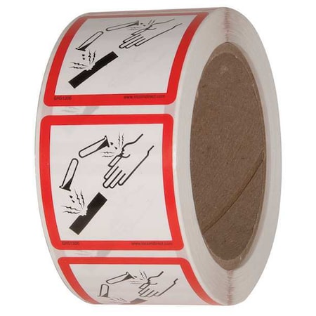 Safety Label, 2 in. W x 2 in. H, PK500, GHS1306 MPN:GHS1306