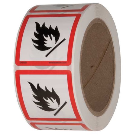 Safety Label, 2 in. W x 2 in. H, PK500, GHS1307 MPN:GHS1307