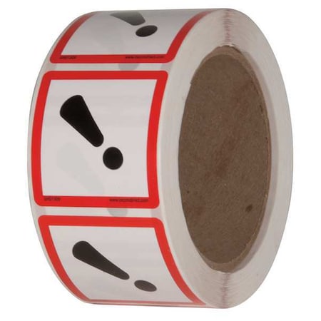 Safety Label, 2 in. W x 2 in. H, PK500, GHS1309 MPN:GHS1309