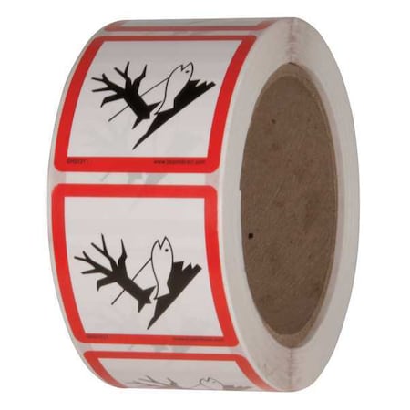 Safety Label, 2 in. W x 2 in. H, PK500, GHS1311 MPN:GHS1311