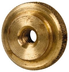 #10-24 UNC Thread, Uncoated, Brass Round Knurled Check Nut MPN:KN-10B-G