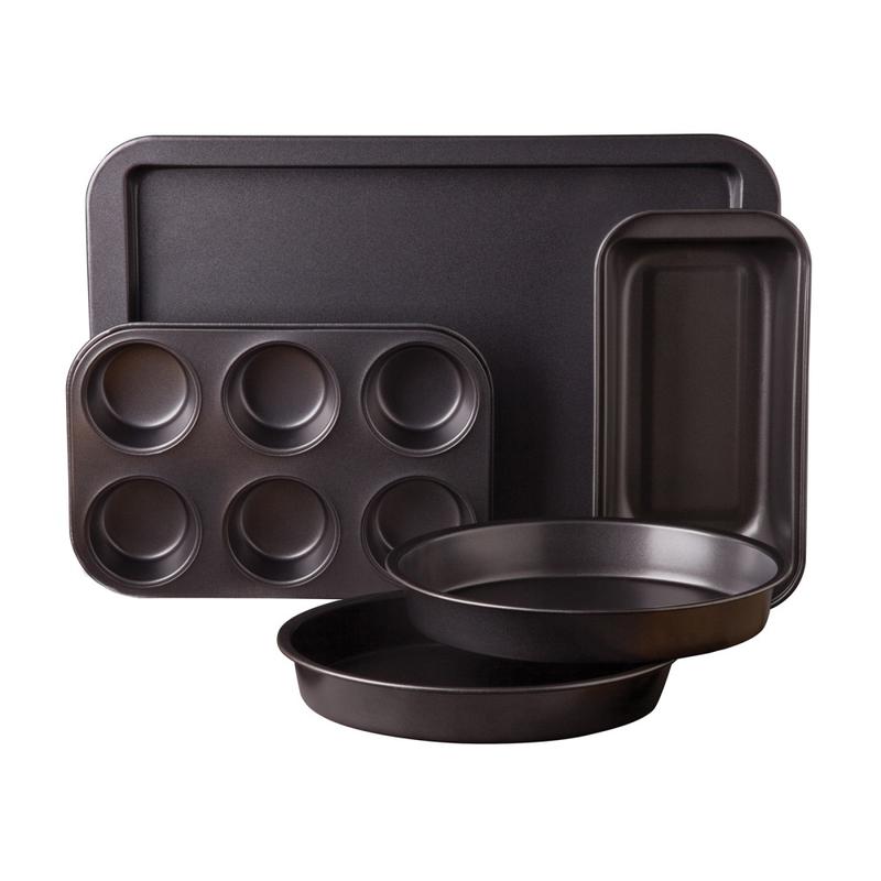Gibson Sunbeam Kitchen Bake 5-Piece Non-Stick Carbon Steel Bakeware Set, Black MPN:995101002M