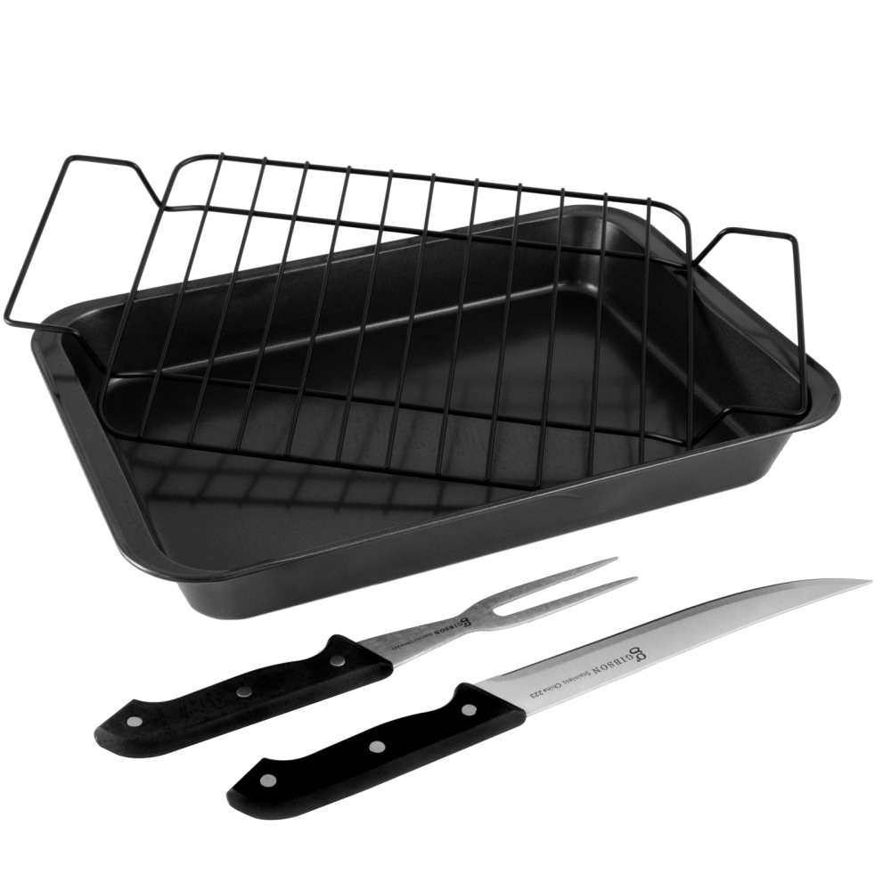 Gibson Home Reilly 4-Piece Non-Stick Roaster Set, Black MPN:995101016M