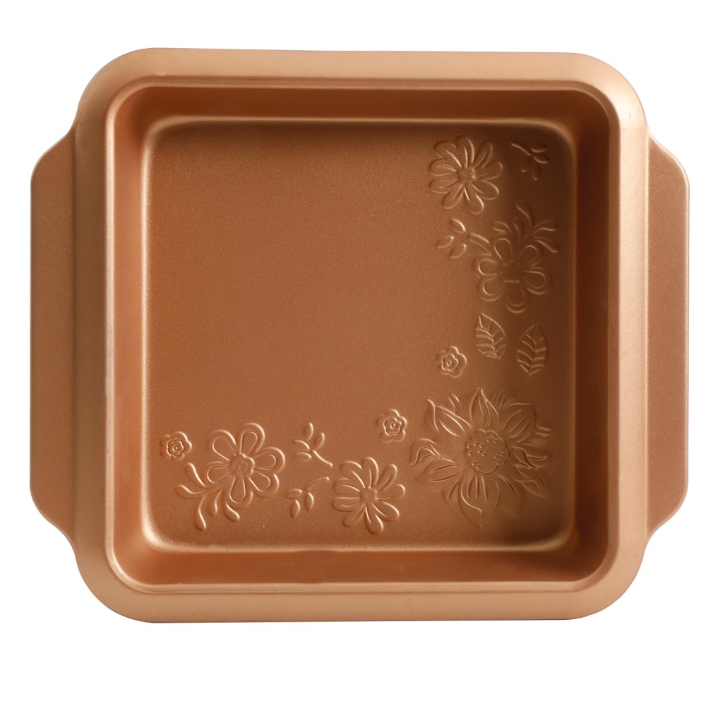 Gibson Country Kitchen Embossed Square Carbon Steel Bake Pan, 8in, Copper MPN:995105993M