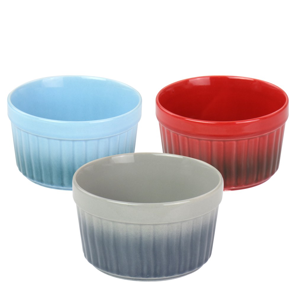 Crock-Pot Thronburg 3-Piece Stoneware Ramekin Dish Set, 8 Oz, Assorted MPN:995115556M