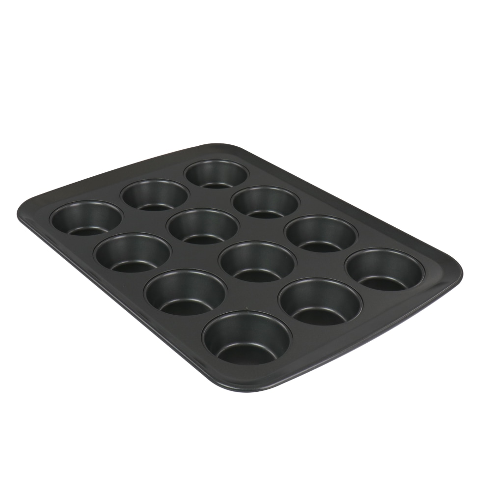 Gibson Bakers Friend 12-Cup Steel Non-Stick Muffin Pan, Dark Gray MPN:995115559M