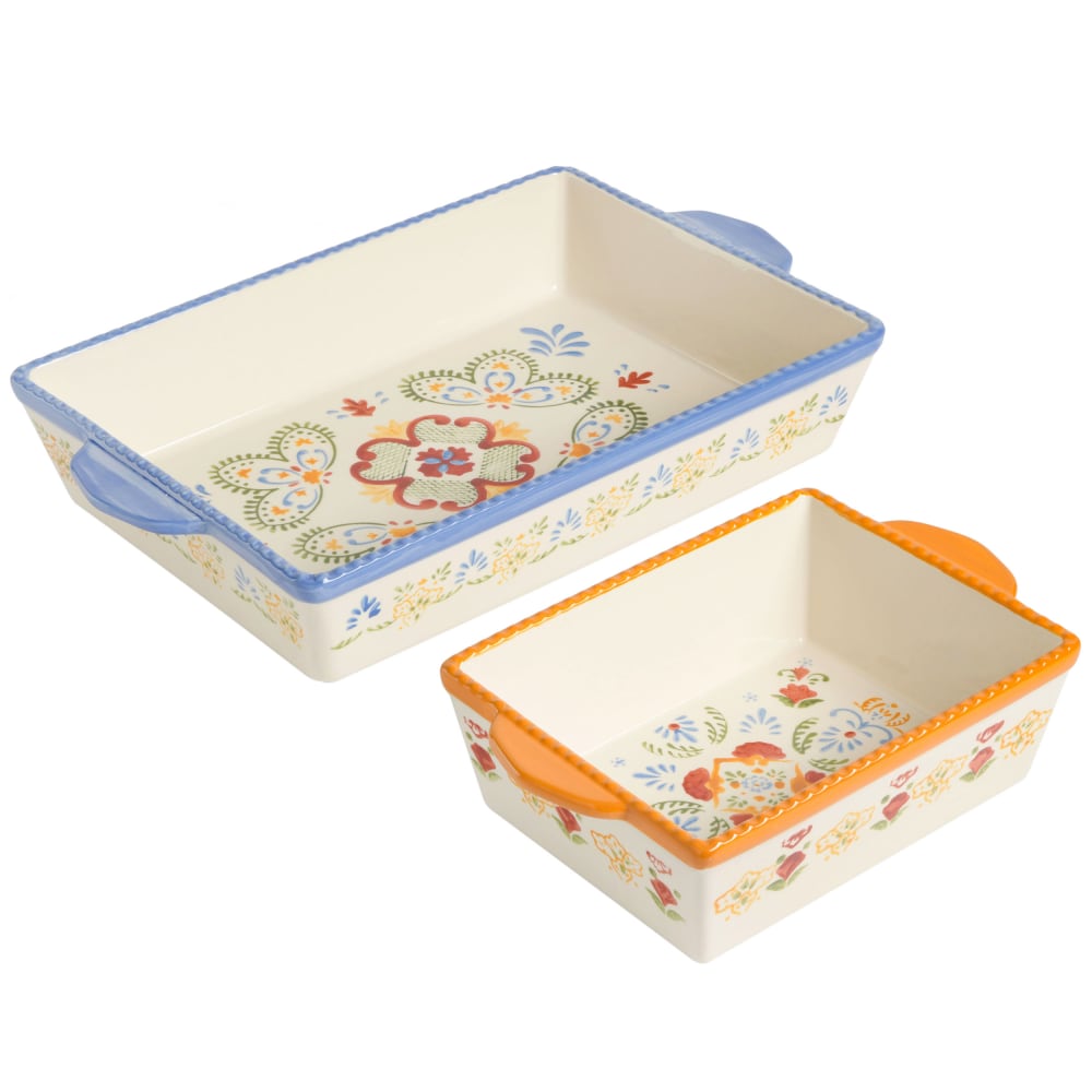 Gibson Laurie Gates Tierra 2-Piece Stone Bakeware Set, Multicolor MPN:995116885M