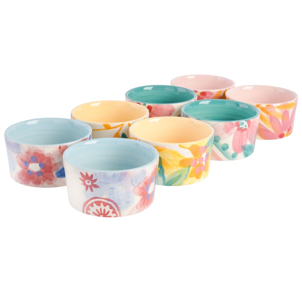 Spice By Tia Mowry Goji Blossom 8-Piece Stoneware Ramekin Set, 6.5 Oz, Assorted Colors MPN:995118436M