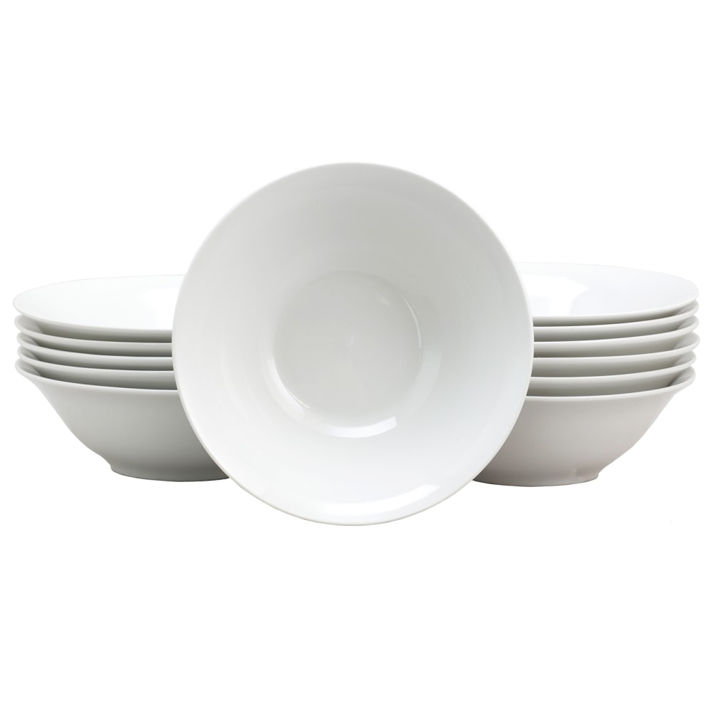 Gibson Home Noble Court 12-Piece Fine Ceramic Bowls, 7in, White MPN:995105076M