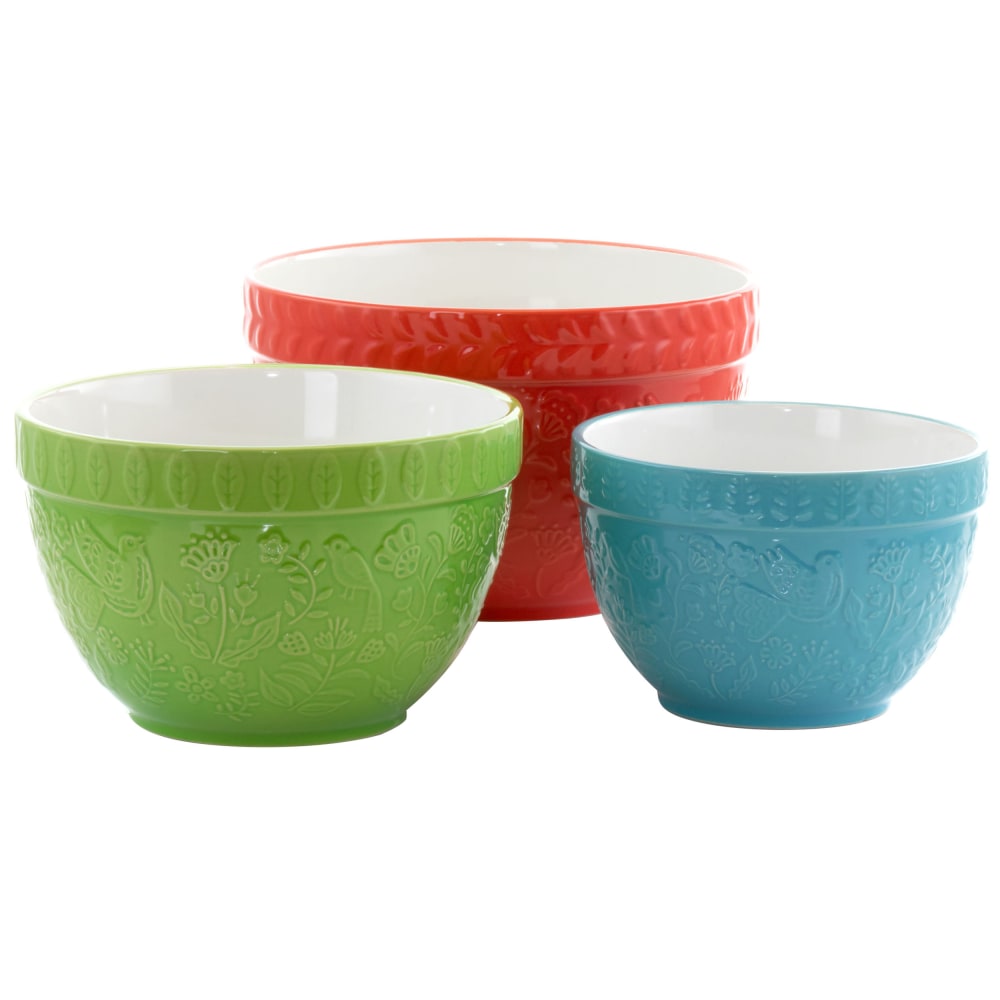 Gibson Abbey 3-Piece Nesting Bowl Set, Assorted Colors MPN:995112347M