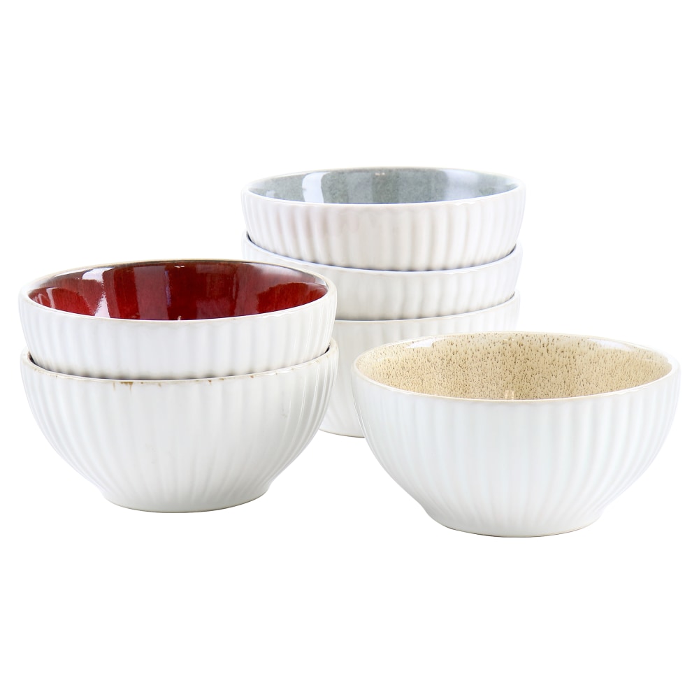 Gibson Laurie Gates Sierra 6-Piece Stoneware Bowl Set, 6-5/16in, Assorted Colors MPN:995116865M