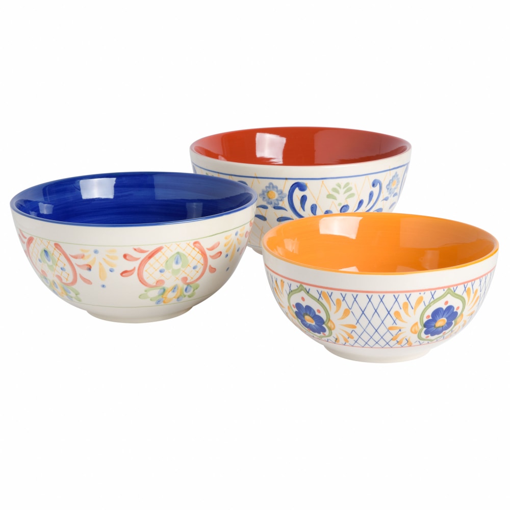 Gibson Laurie Gates Tierra 3-Piece Nesting Bowl Set, Assorted Colors MPN:995116888M
