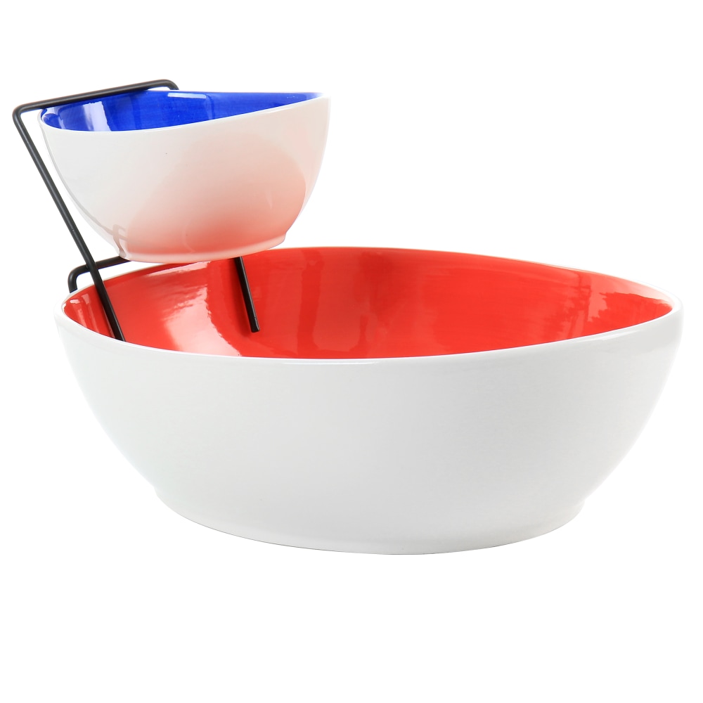 Gibson Home Crenshaw 3-Piece Chip And Dip Set, Assorted Colors MPN:995117622M
