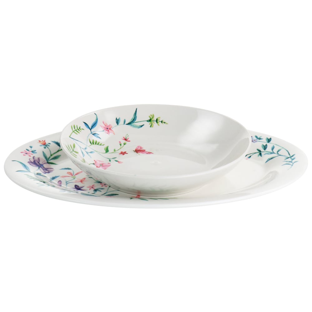 Gibson Home Butterfly Floral 2-Piece Platter And Dinner Bowl Set, White MPN:995117639M