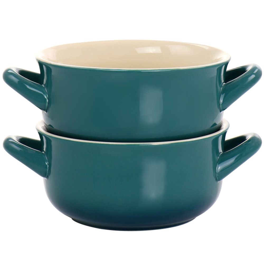Gibson Crock Pot 2-Piece Stoneware Soup Bowl Set, 30 Oz, Teal MPN:995118004M