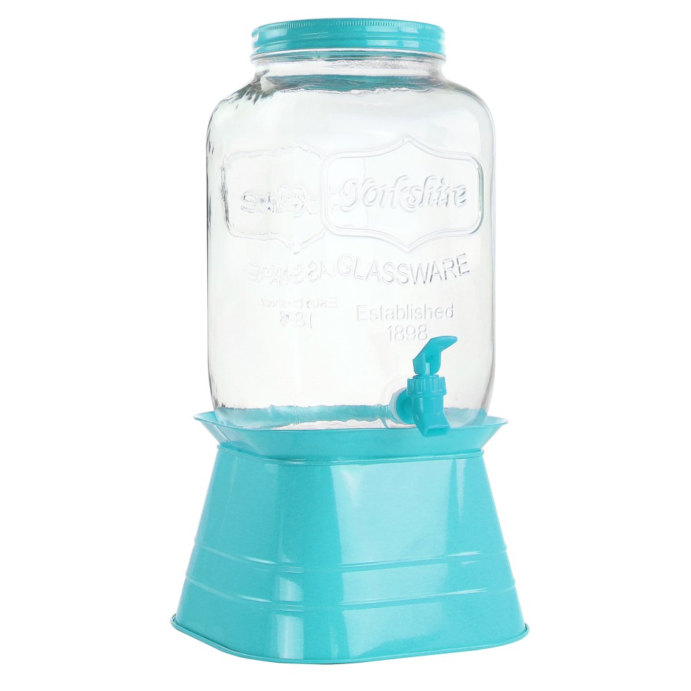 Gibson Home Chiara 2-Gallon Glass Mason Jar Dispenser, Blue MPN:995117637M