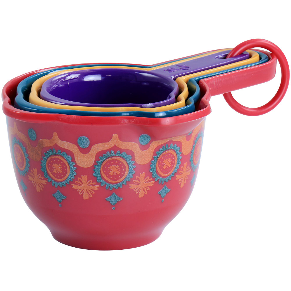 Spice by Tia Mowry Cassia Cinnamon Melamine Measuring Cups, Assorted Colors, Set Of 4 Cups MPN:995118504M