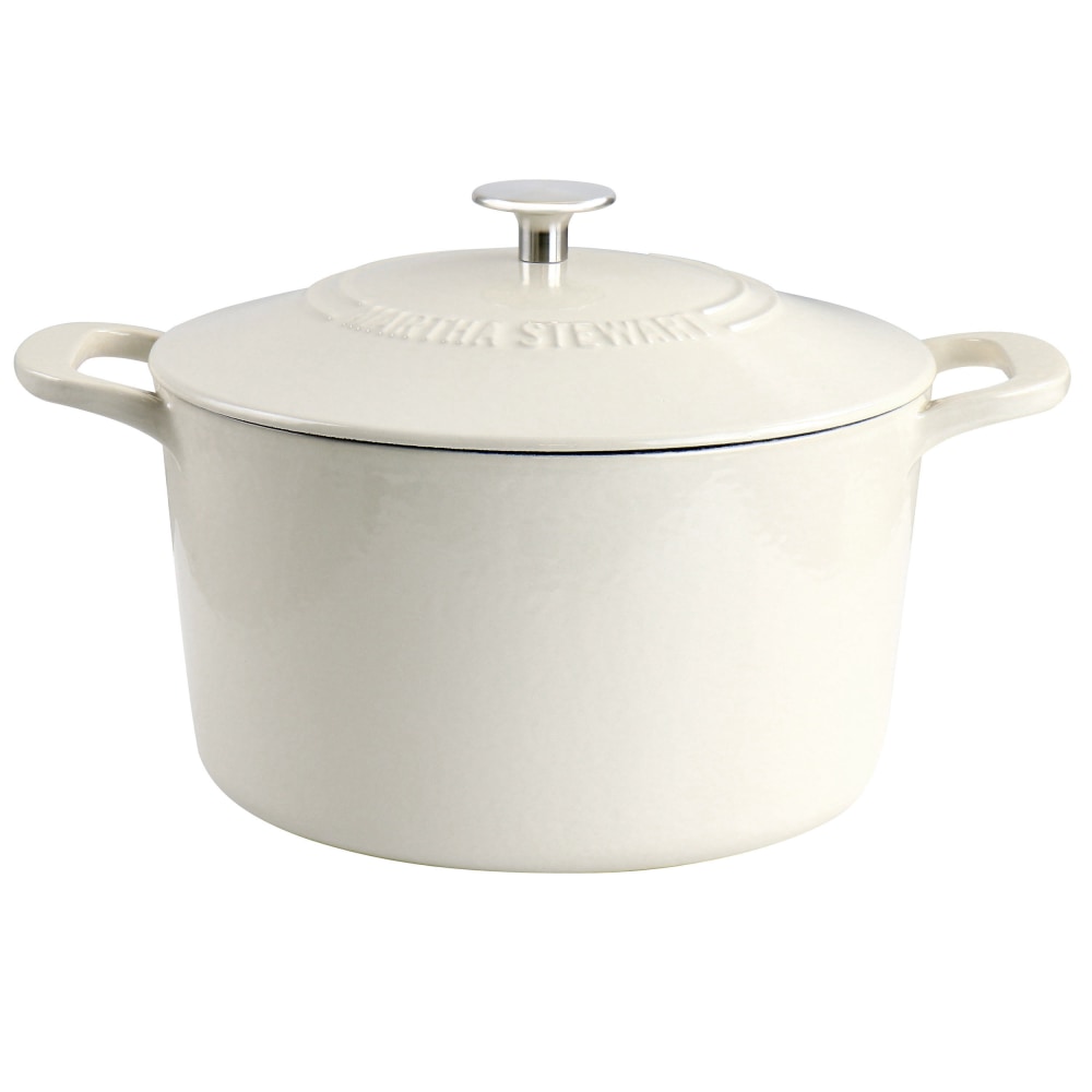 Martha Stewart Enameled Cast Iron Dutch Oven With Lid, 7-Quart, Cream MPN:995117930M