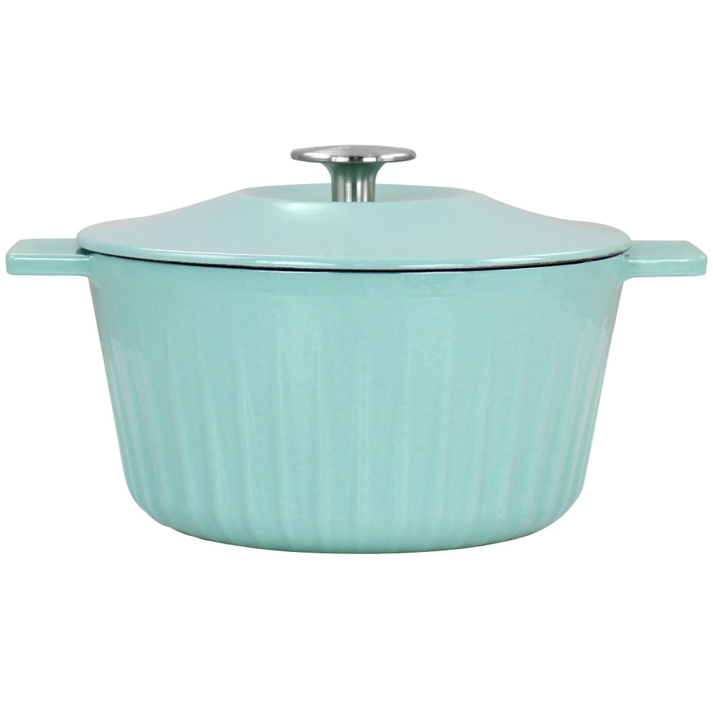 Martha Stewart Enameled Cast Iron Embossed Dutch Oven, 3 Qt, Turquoise MPN:995117996M