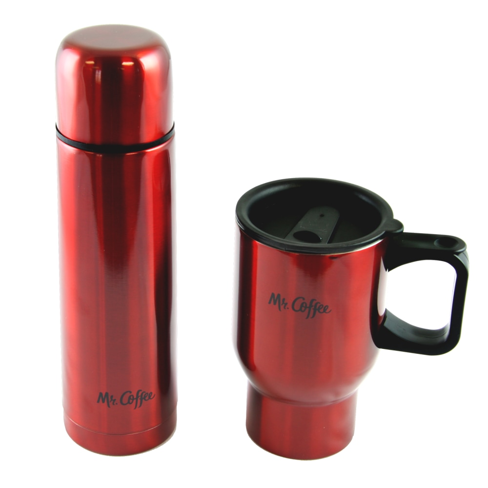 Mr. Coffee Javelin 2-Piece Double-Wall Thermos And Travel Mug Gift Set, Red MPN:995100716M