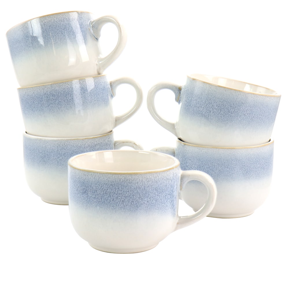 Martha Stewart 6-Piece Stoneware Latte Mug Set, 24 Oz, Blue MPN:995116452M