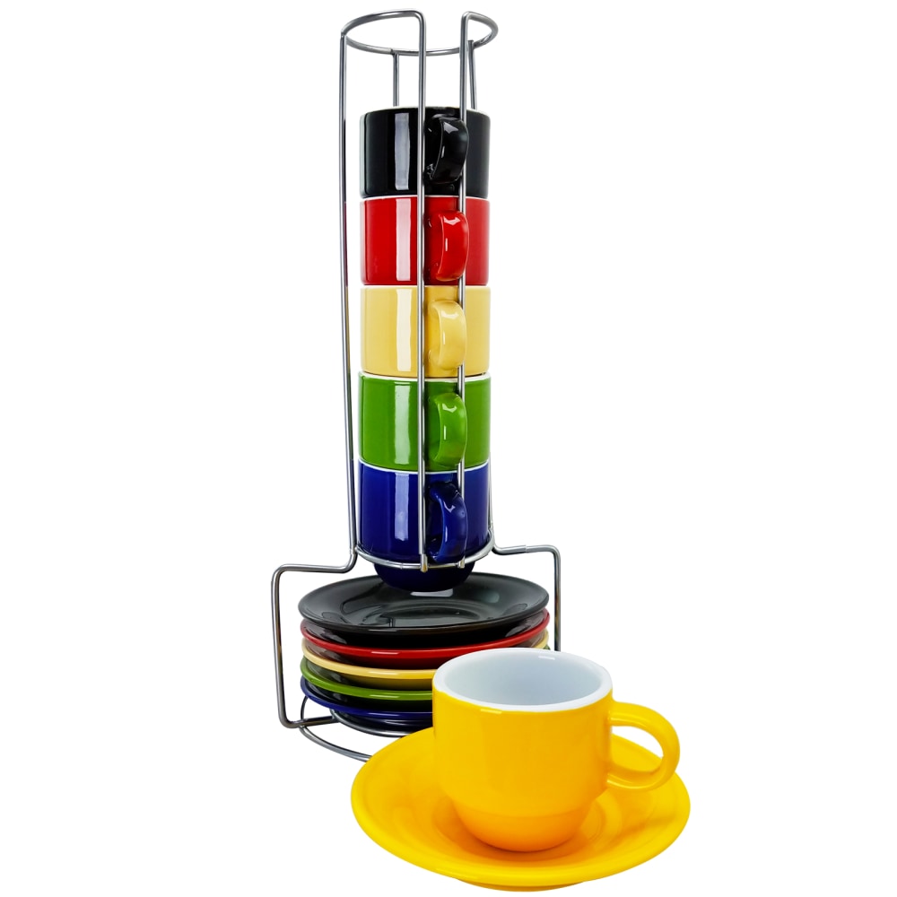 Gibson Sensations 13-Piece Stackable Espresso Cup Set, Assorted Colors MPN:99586708M