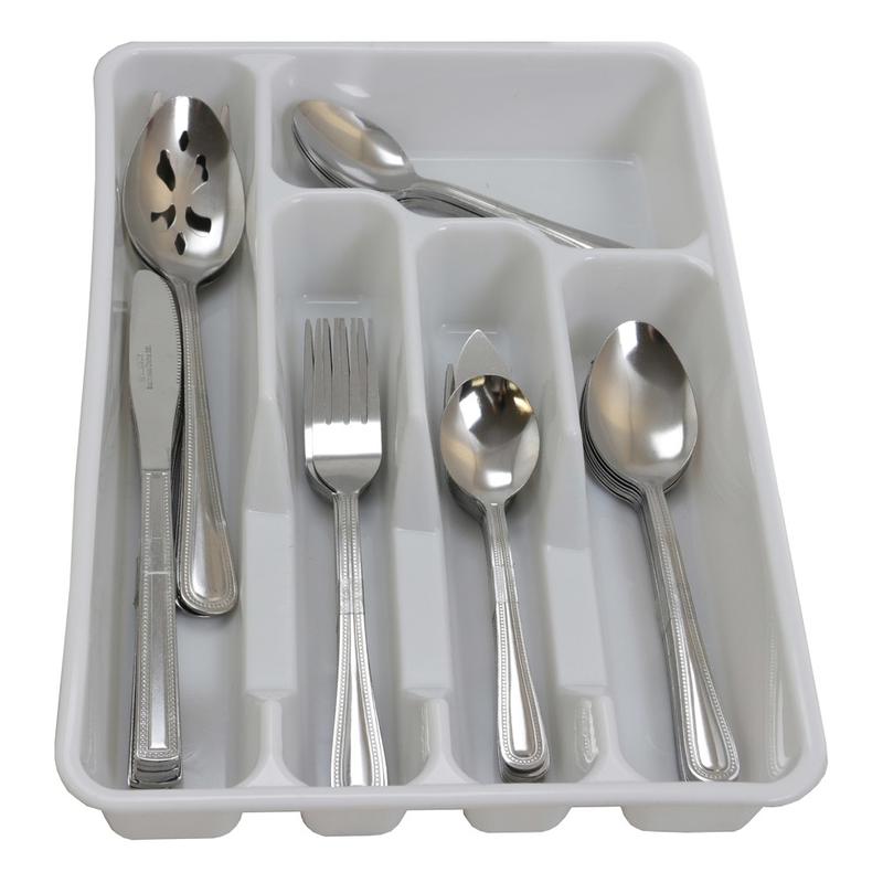 Gibson Home 45-Piece Flatware Set, Basic Living Aston, Silver MPN:995100586M