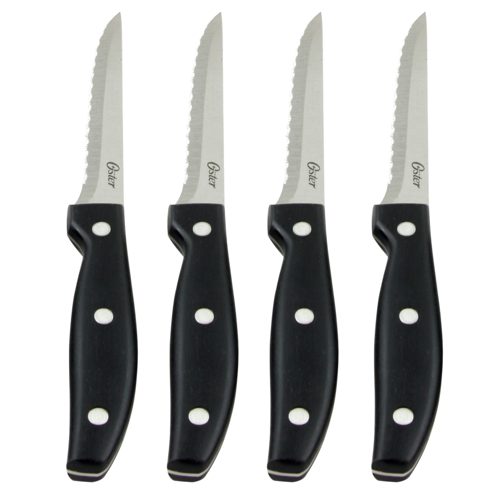 Oster Granger 4-Piece Stainless-Steel Steak Knife Set, 4-1/2in, Black MPN:995101112M