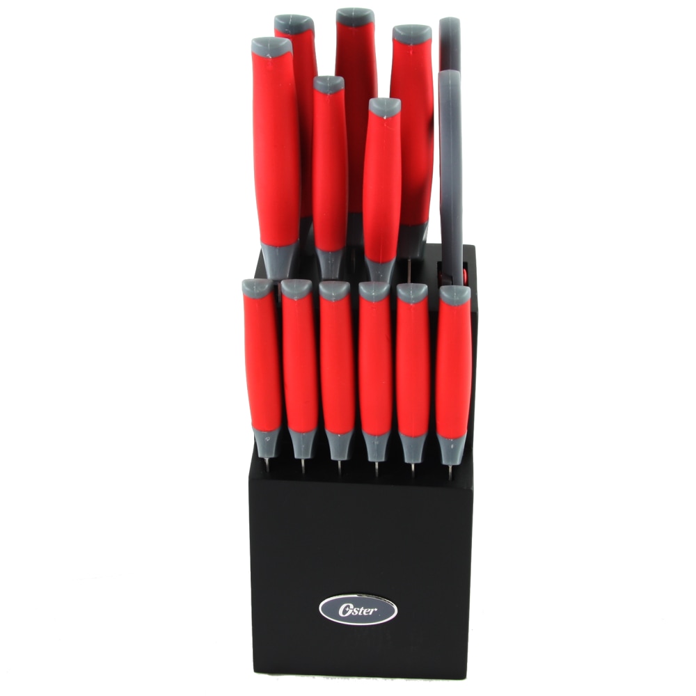 Oster Lindbergh Stainless-Steel 14-Piece Cutlery Set, Red MPN:995101116M