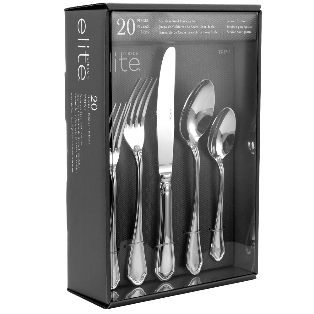 Gibson Elite Medici 20-Piece Flatware Tableware Utensil Set, Silver MPN:995105495M
