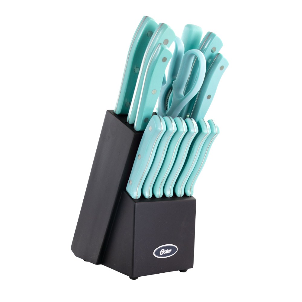 Oster Steffen 14-Piece Stainless-Steel Cutlery Set With Block, Blue MPN:995114542M