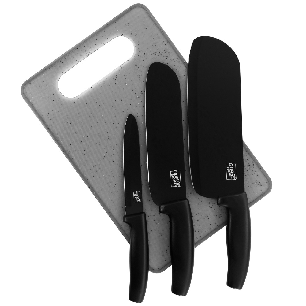 Gibson Home Edge Craft Cutlery Set With Cutting Board, Black MPN:995116163M
