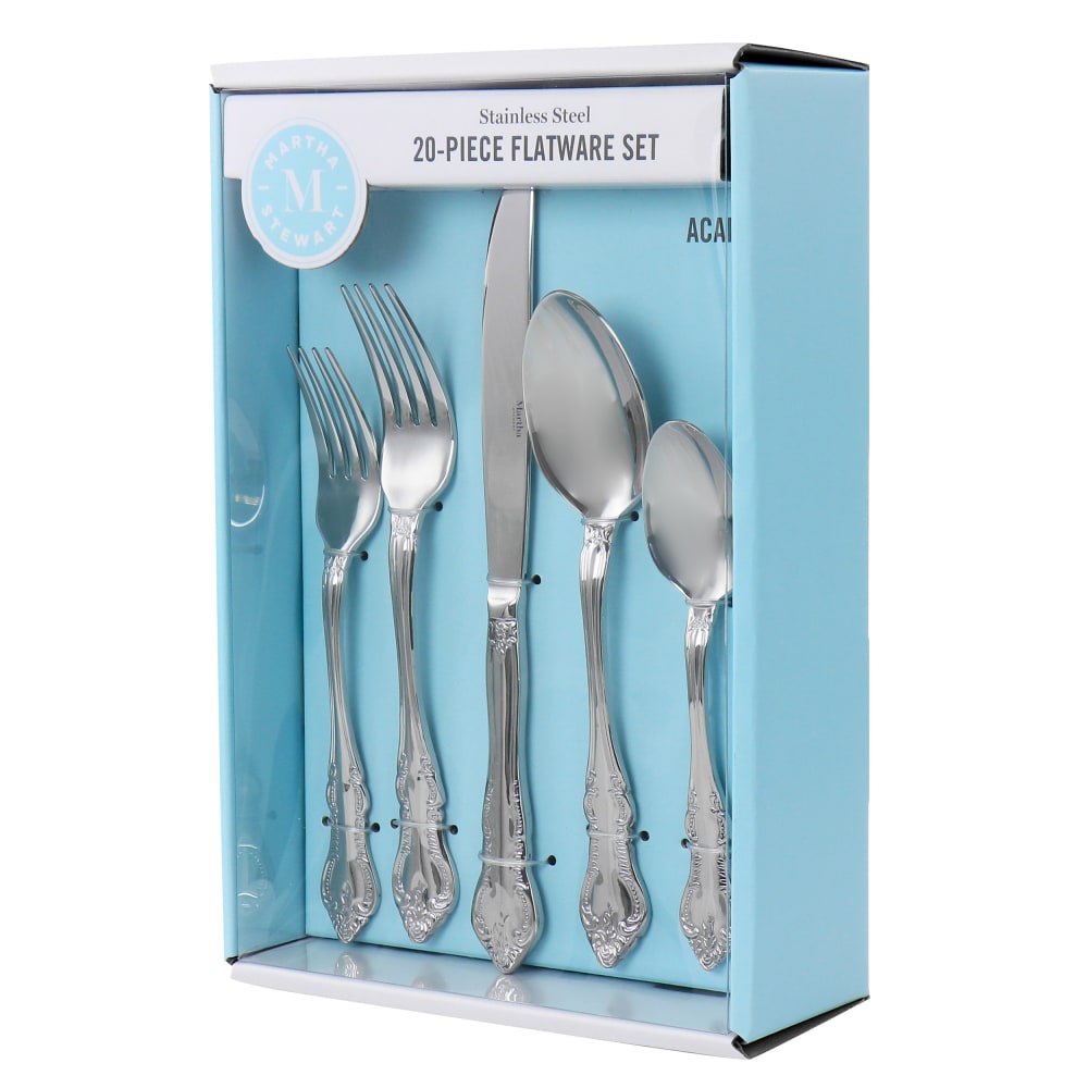 Martha Stewart Acadia Flatware Set, Silver MPN:995116321M