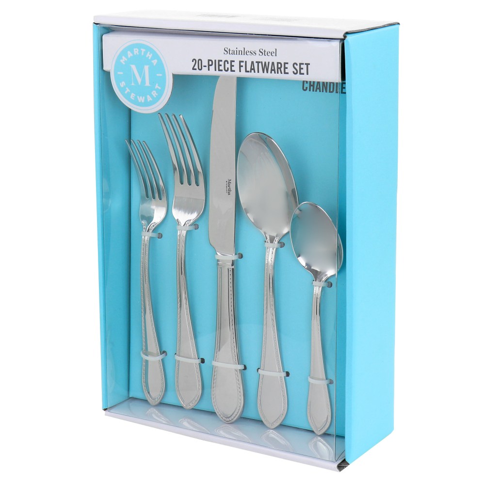 Martha Stewart Chandler 20-Piece Flatware Set, Silver MPN:995117626M