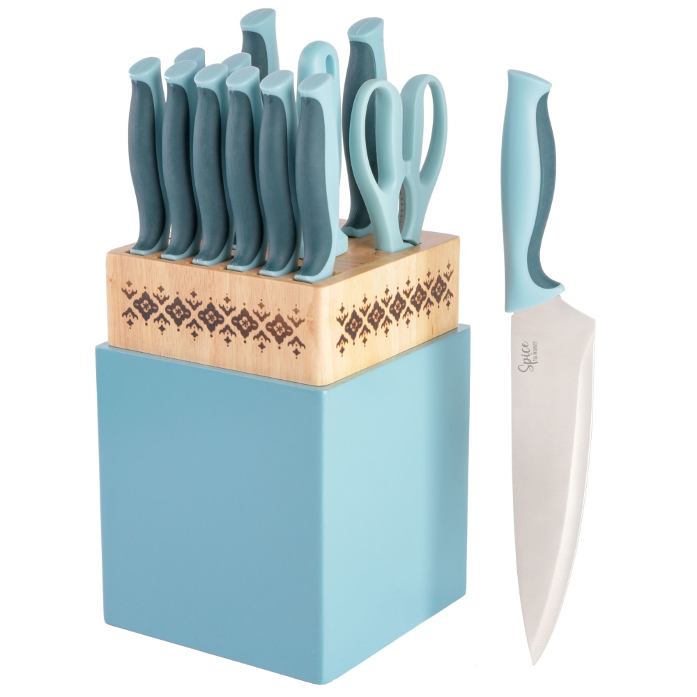 Spice by Tia Mowry Savory Saffron 14-Piece Stainless Steel Cutlery Set, Blue MPN:995118446M