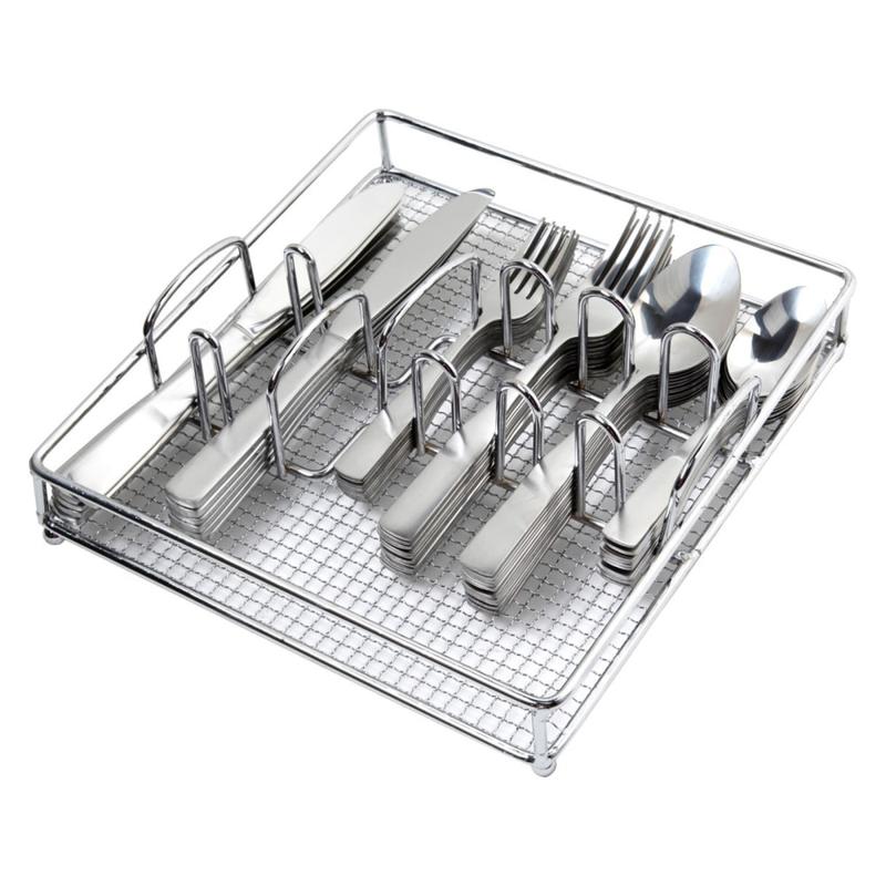 Gibson Home Abbeville 61-Piece Flatware Set With Wire Caddy, Silver MPN:99594690M