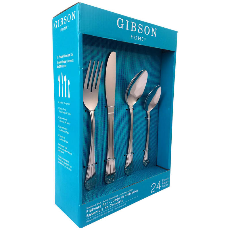 Gibson Home 24-Piece Flatware Set, Mariano, Silver MPN:99597254M