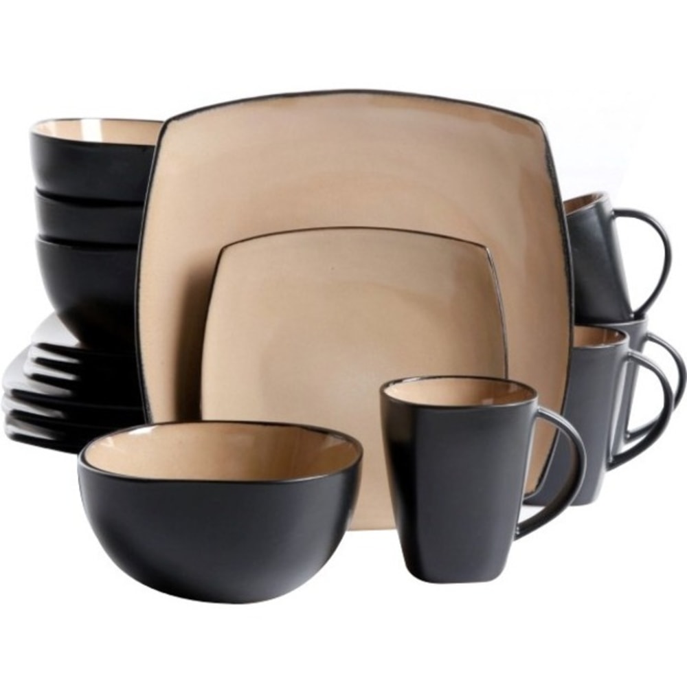 Gibson Elite Soho Lounge 16-Piece Dinnerware Set, Taupe MPN:69467.16