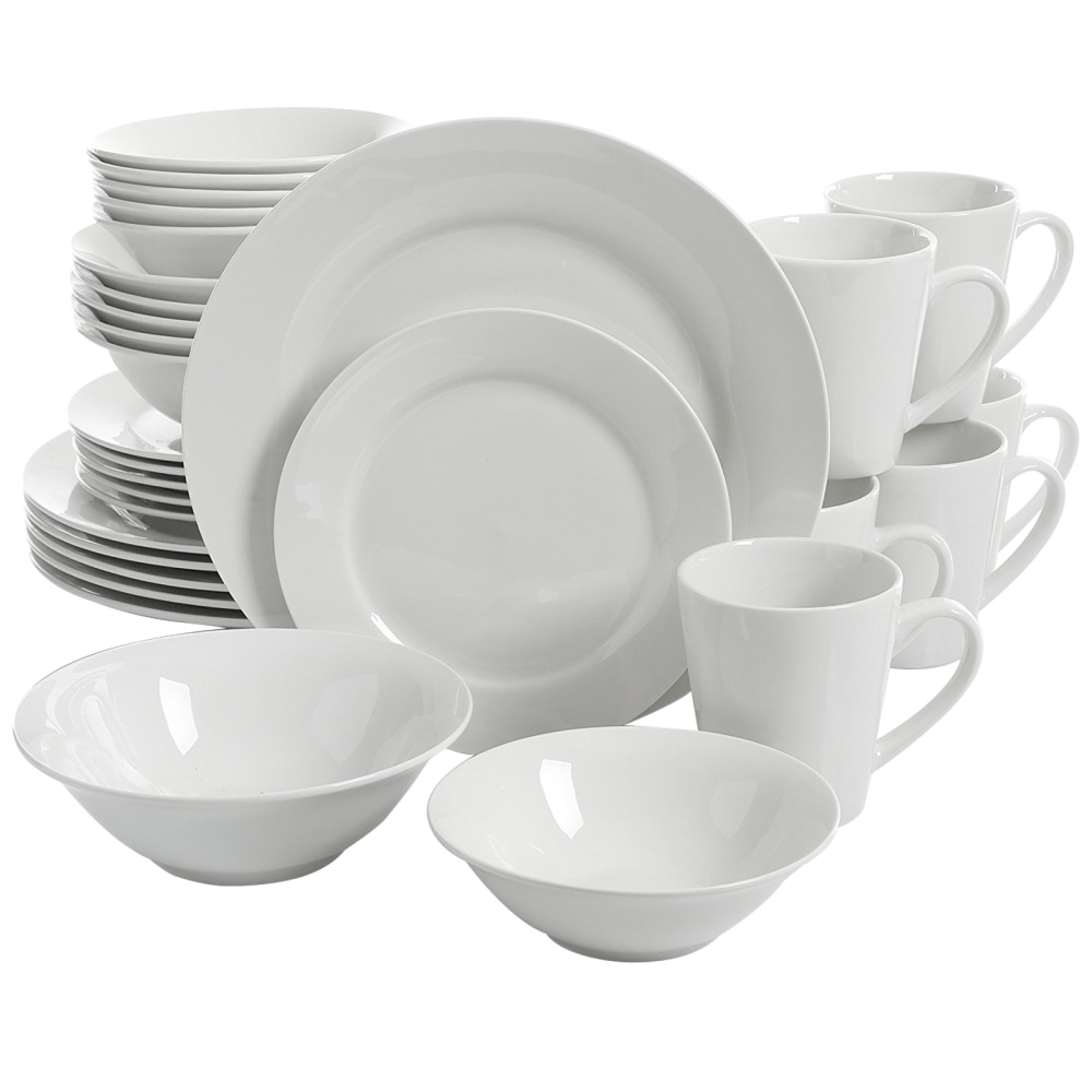 Gibson Home Noble Court 30-Piece Ceramic Dinnerware Set, White MPN:995100536M