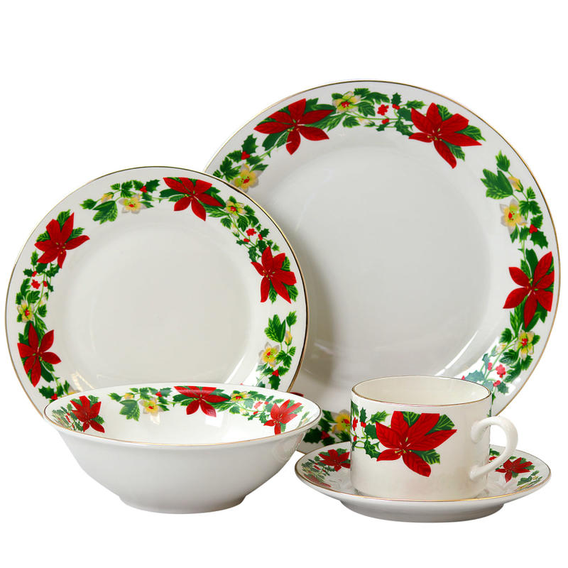 Gibson Home Poinsettia Holiday 20-Piece Dinnerware Set, Multicolor MPN:995100739M