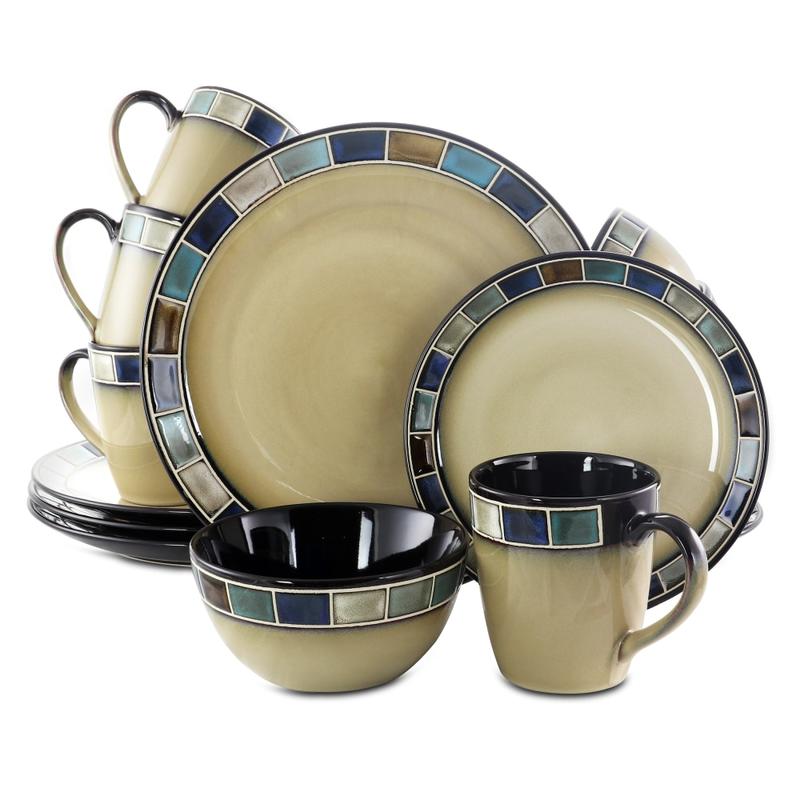 Gibson Elite Casa Azul 16-Piece Dinnerware Set, Cream/Blue MPN:995102191M